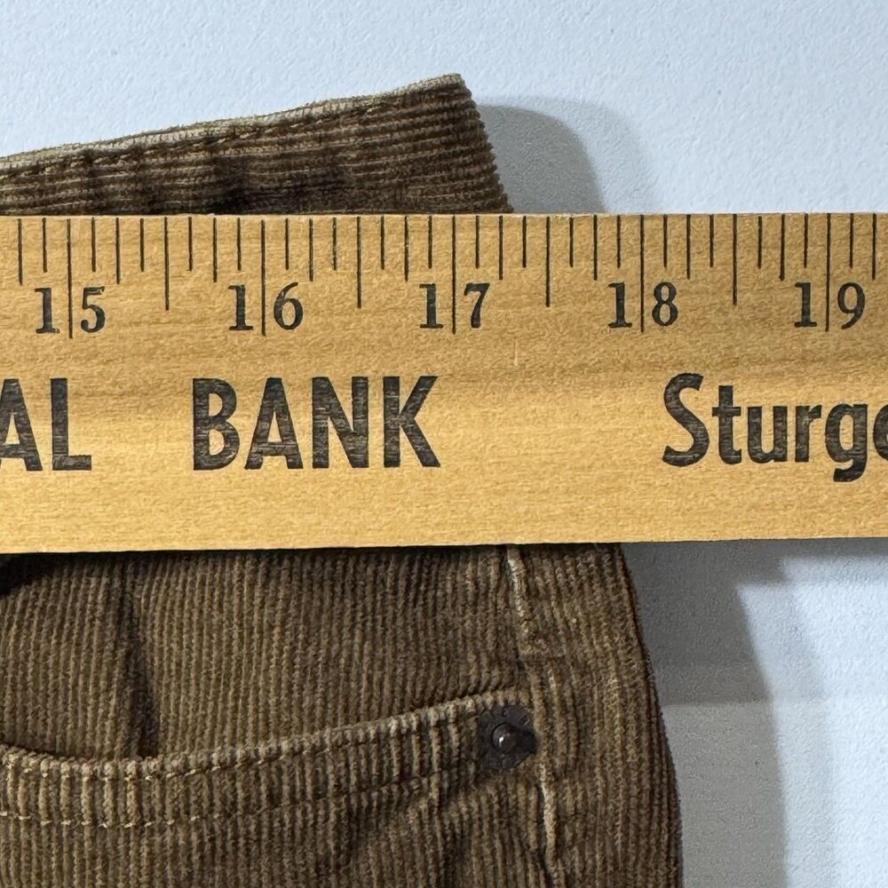 VTG Eddie Bauer Pants Womens Tan Corduroy Boot Cut Stretch Sz 12 90s Minimalism - Picture 7 of 11